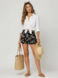 Emma Ultra Soft High Waist Harem Shorts with Pockets - Flower Rush