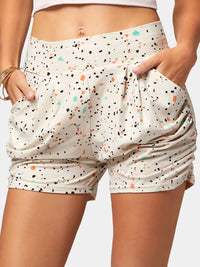 Emma Ultra Soft High Waist Harem Shorts with Pockets - Terrazzo