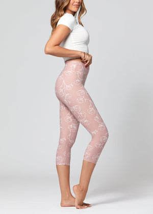 Chloe Ultra Soft 3" High Waist Capri Leggings - Cotton Blossom