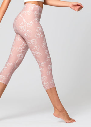 Chloe Ultra Soft 3" High Waist Capri Leggings - Cotton Blossom