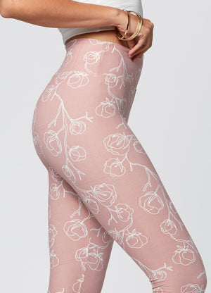 Chloe Ultra Soft 3" High Waist Capri Leggings - Cotton Blossom