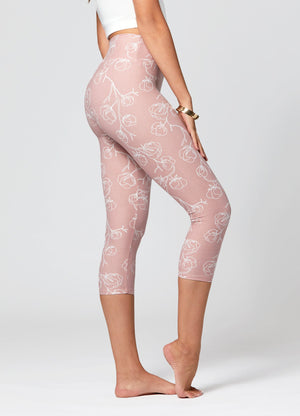 Chloe Ultra Soft 3" High Waist Capri Leggings - Cotton Blossom