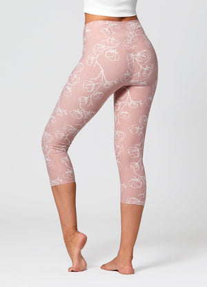 Chloe Ultra Soft 3" High Waist Capri Leggings - Cotton Blossom