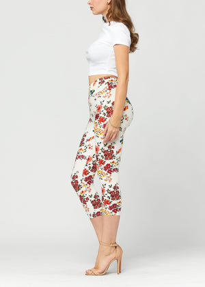 Chloe Ultra Soft 3" High Waist Capri Leggings - Garden Party