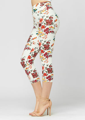 Chloe Ultra Soft 3" High Waist Capri Leggings - Garden Party