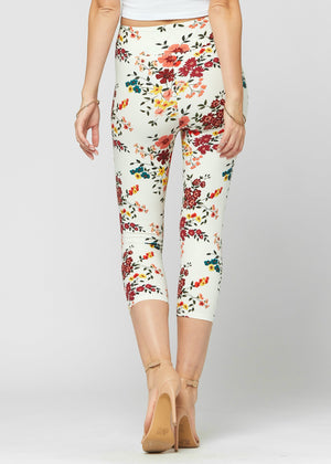 Chloe Ultra Soft 3" High Waist Capri Leggings - Garden Party