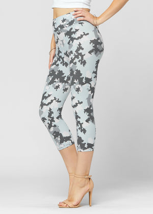 Chloe Ultra Soft 3" High Waist Capri Leggings - Peek-a-boo