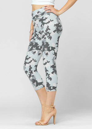 Chloe Ultra Soft 3" High Waist Capri Leggings - Peek-a-boo