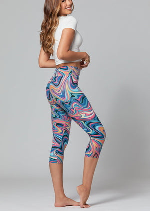 Chloe Ultra Soft 3" High Waist Capri Leggings - Fusion