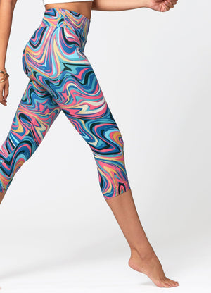 Chloe Ultra Soft 3" High Waist Capri Leggings - Fusion