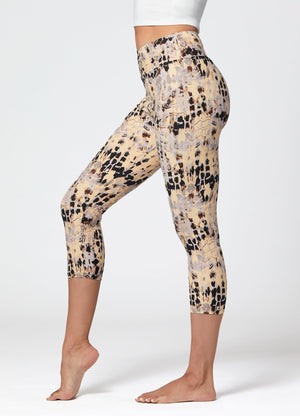 Chloe Ultra Soft 3" High Waist Capri Leggings - Moccasin