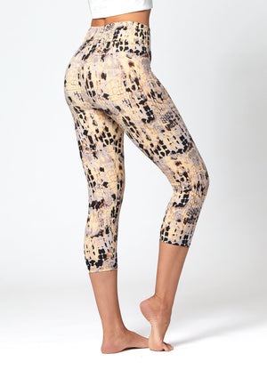 Chloe Ultra Soft 3" High Waist Capri Leggings - Moccasin