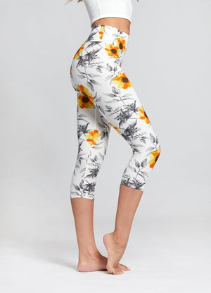 Chloe Ultra Soft 3" High Waist Capri Leggings - Blooming