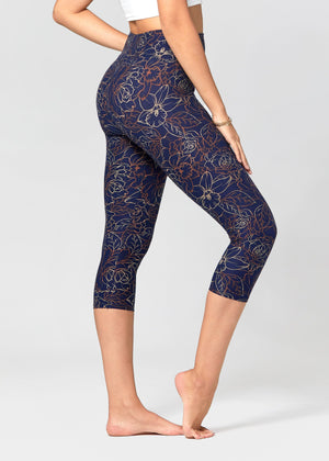 Chloe Ultra Soft 3" High Waist Capri Leggings - Fleur
