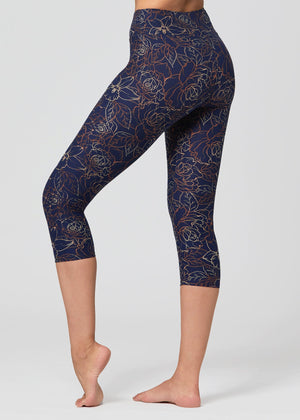 Chloe Ultra Soft 3" High Waist Capri Leggings - Fleur