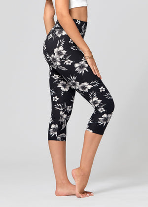Chloe Ultra Soft 3" High Waist Capri Leggings - Flower Rush