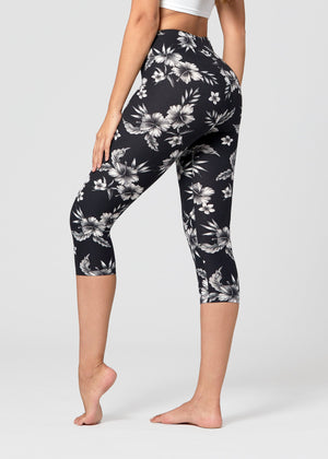 Chloe Ultra Soft 3" High Waist Capri Leggings - Flower Rush