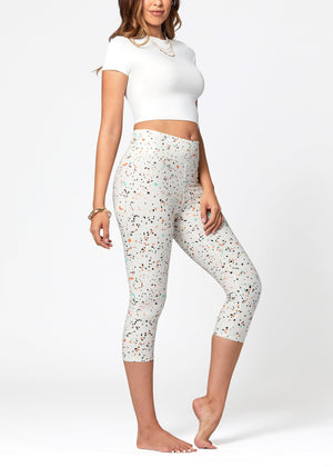 Chloe Ultra Soft 3" High Waist Capri Leggings - Terrazzo
