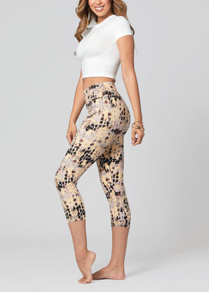 Chloe Ultra Soft 3" High Waist Capri Leggings - Moccasin