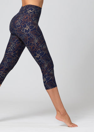 Chloe Ultra Soft 3" High Waist Capri Leggings - Fleur