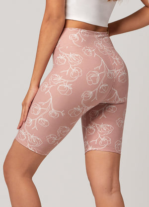 Chloe Ultra Soft 3" High Waist Bike Shorts - Cotton Blossom