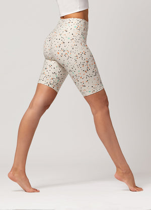 Chloe Ultra Soft 3" High Waist Bike Shorts - Terrazzo