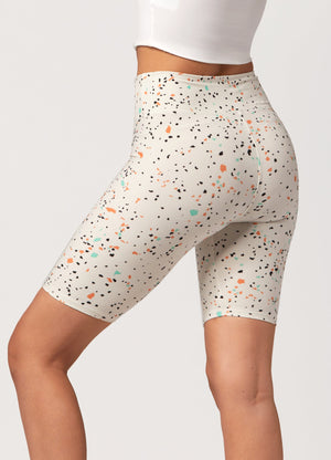 Chloe Ultra Soft 3" High Waist Bike Shorts - Terrazzo