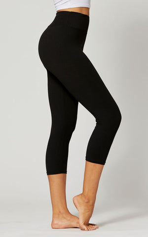 Chloe Ultra Soft 3" High Waist Capri Leggings - Black