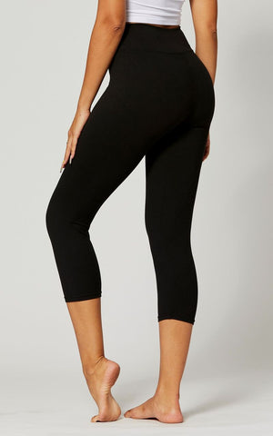 Chloe Ultra Soft 3" High Waist Capri Leggings - Black