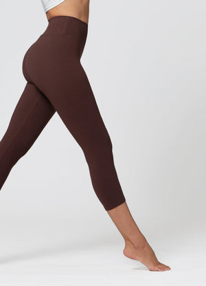 Chloe Ultra Soft 3" High Waist Capri Leggings - Brown