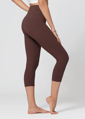 Chloe Ultra Soft 3" High Waist Capri Leggings - Brown