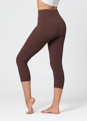 Chloe Ultra Soft 3" High Waist Capri Leggings - Brown