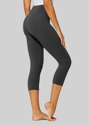 Chloe Ultra Soft 3" High Waist Capri Leggings - Charcoal Grey