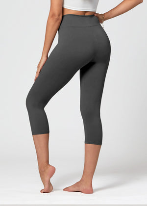 Chloe Ultra Soft 3" High Waist Capri Leggings - Charcoal Grey