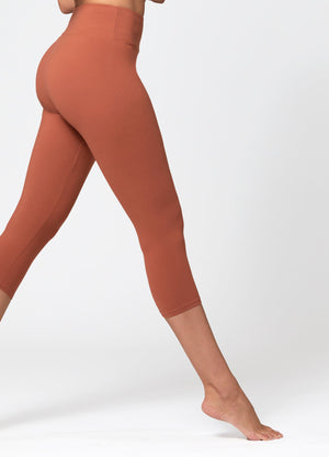 Chloe Ultra Soft 3" High Waist Capri Leggings - Copper