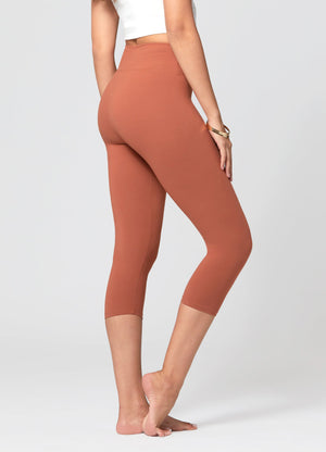 Chloe Ultra Soft 3" High Waist Capri Leggings - Copper