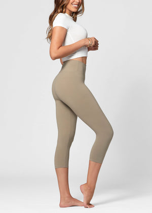 Chloe Ultra Soft 3" High Waist Capri Leggings - Desert