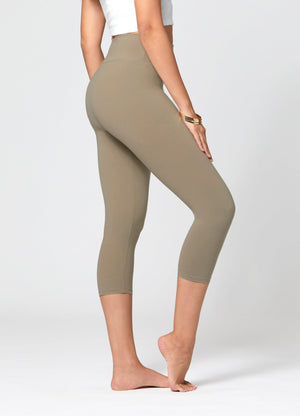 Chloe Ultra Soft 3" High Waist Capri Leggings - Desert