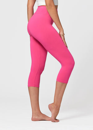 Chloe Ultra Soft 3" High Waist Capri Leggings - Fuchsia Pink