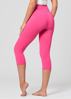 Chloe Ultra Soft 3" High Waist Capri Leggings - Fuchsia Pink