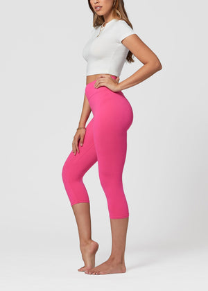 Chloe Ultra Soft 3" High Waist Capri Leggings - Fuchsia Pink