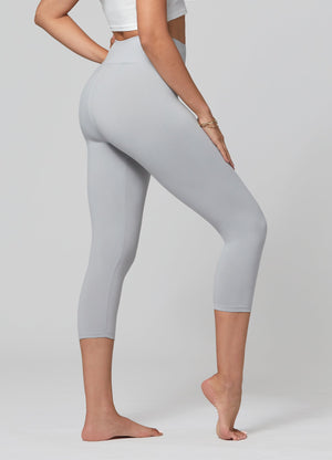 Chloe Ultra Soft 3" High Waist Capri Leggings - Light Grey