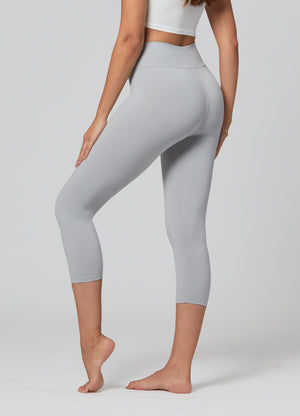 Chloe Ultra Soft 3" High Waist Capri Leggings - Light Grey