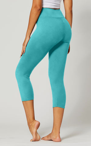 Chloe Ultra Soft 3" High Waist Capri Leggings - Mint Green