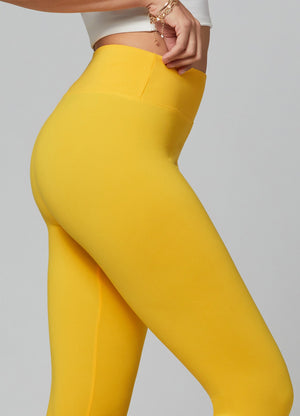 Chloe Ultra Soft 3" High Waist Capri Leggings - Mustard