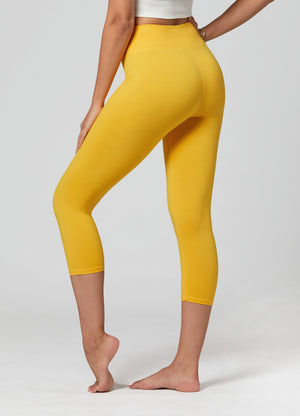 Chloe Ultra Soft 3" High Waist Capri Leggings - Mustard