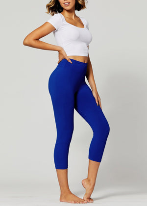 Chloe Ultra Soft 3" High Waist Capri Leggings - Royal Blue
