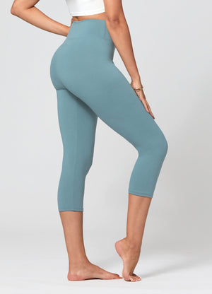 Chloe Ultra Soft 3" High Waist Capri Leggings - Sea Blue