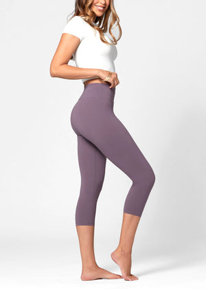 Chloe Ultra Soft 3" High Waist Capri Leggings - Vintage Violet
