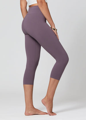 Chloe Ultra Soft 3" High Waist Capri Leggings - Vintage Violet